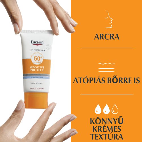 EUCERIN SUN sensitive protect napozó krém arcra FF50+ 50 ml