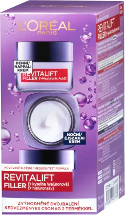 L' ORÉAL Paris Revitalift Filler (HA) Duopack Nappali+Éjszakai krém 2× 50 ml
