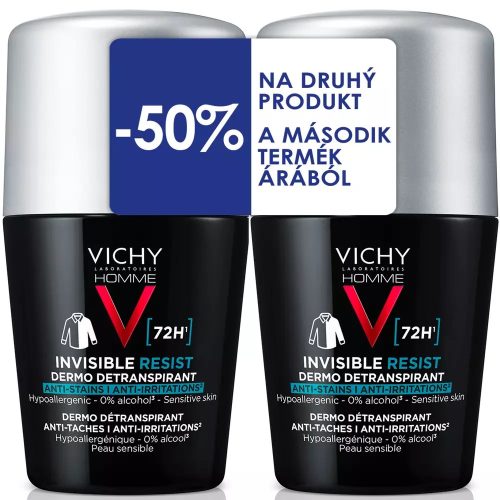 VICHY DEO 72h invisible resist férfi golyós dezodor duopack 2x50 ml