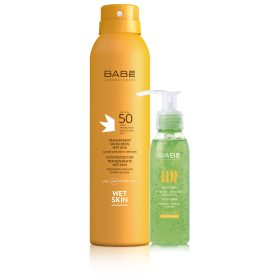   BABE felnőtt fényvédő WET SKIN SPF 50 200 ml + ajándék Babé aloe gél 90 ml