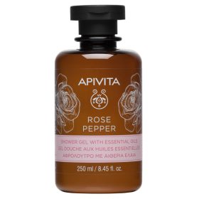 APIVITA Tusfürdő illóolajokkal, bőrfiatalító rózsával és borssal 250 ML   APIVITA Tusfürdő illóolajokkal, bőrfiatalító rózsával és borssal 250 ML