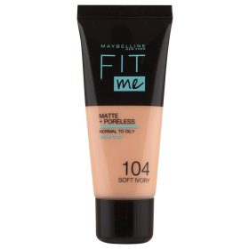  MAYBELLINE Fit Me! Matte+Poreless pórusösszehúzó és mattító alapozó - 104 30 ml
